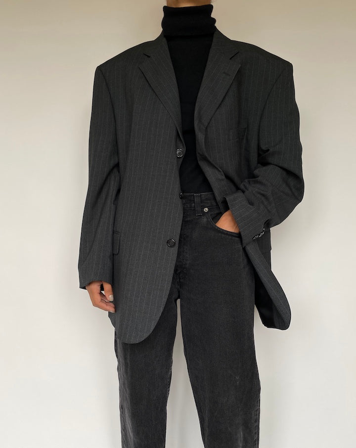 VINTAGE DARK GREY PINSTRIPED BLAZER 1934