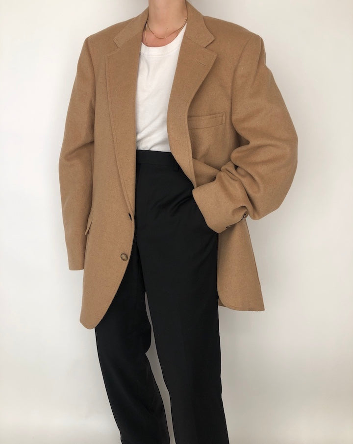 VINTAGE BEIGE WOOL BLAZER 218