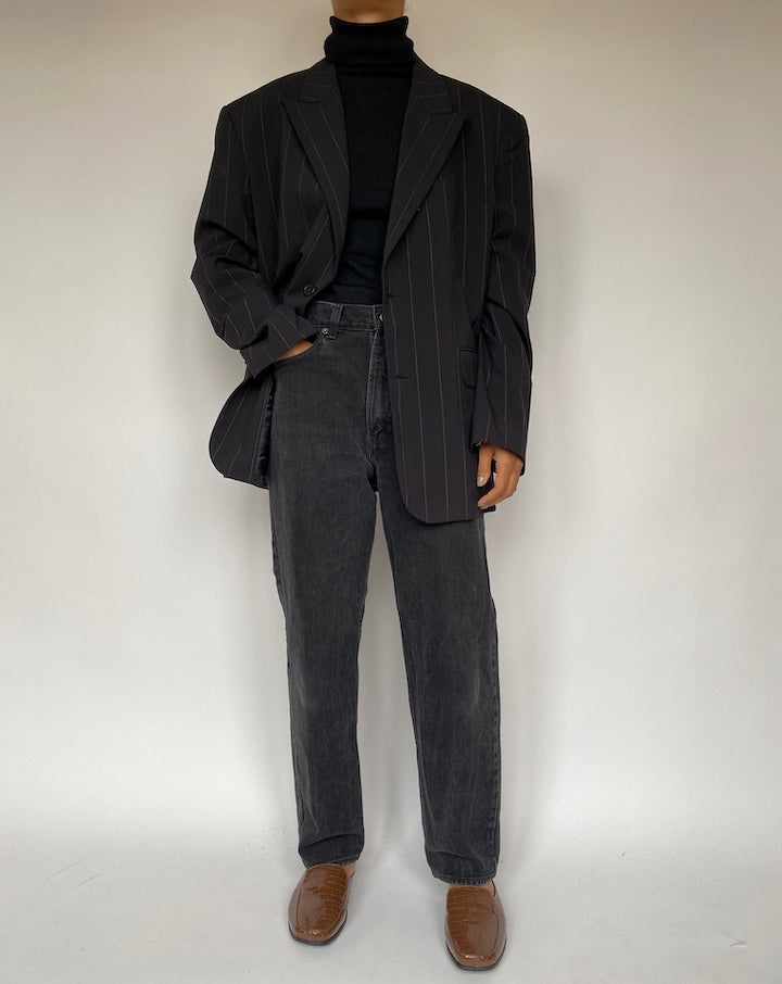 VINTAGE BLACK STRIPED BLAZER 1938