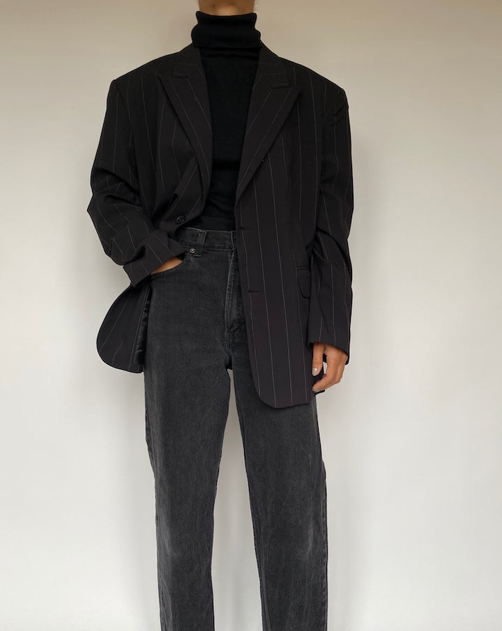 VINTAGE BLACK STRIPED BLAZER 1938
