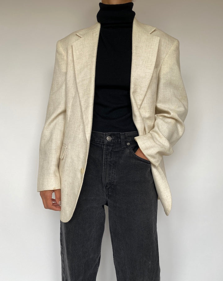 VINTAGE LIGHT CREAM SINGLE BREASTED BLAZER 1939