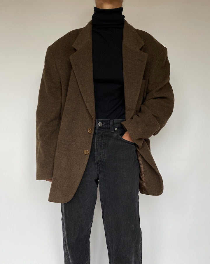 VINTAGE BROWN SINGLE BREASTED BLAZER 1940