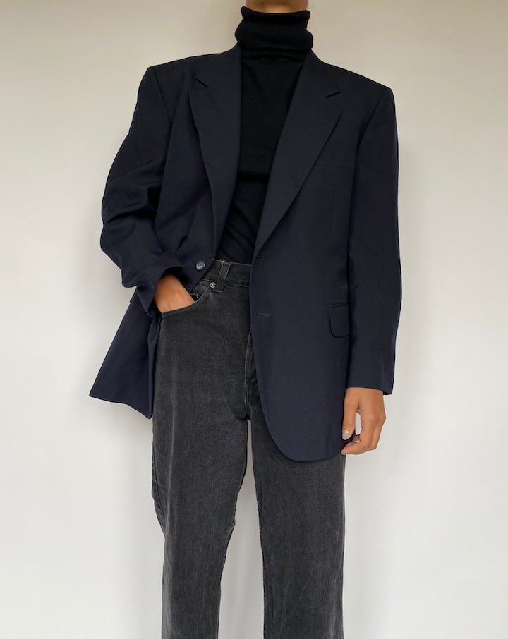 VINTAGE SINGLE BREASTED NAVY BLAZER 1946