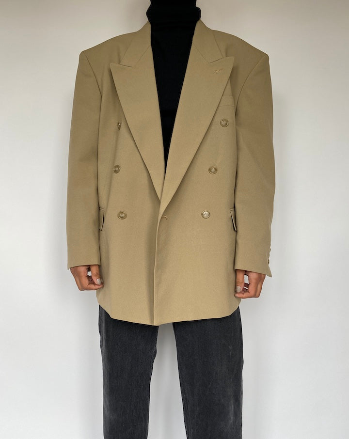 VINTAGE BEIGE DOUBLE BREASTED BLAZER 1947