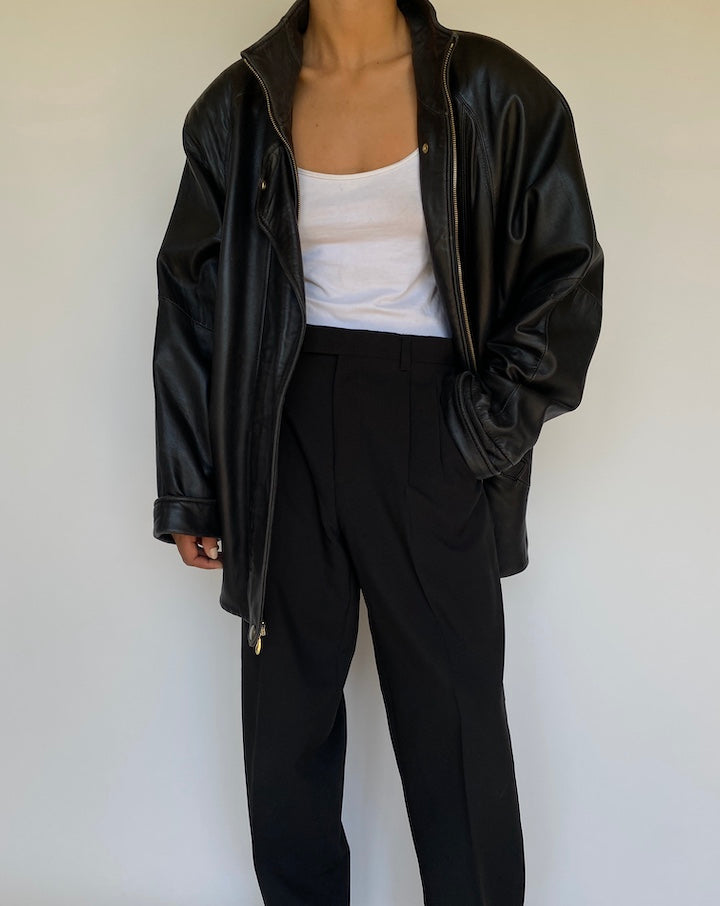 VINTAGE BLACK LEATHER JACKET 3136