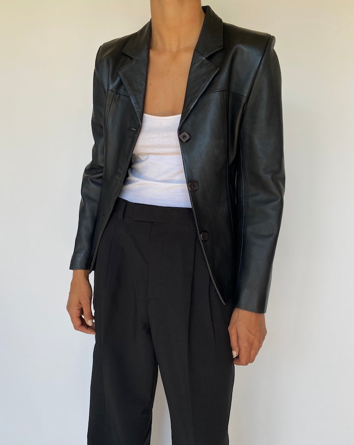 VINTAGE BLACK LEATHER JACKET 3137