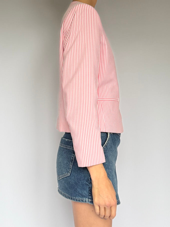 VINTAGE STRIPED BLAZER PINK & WHITE 5901