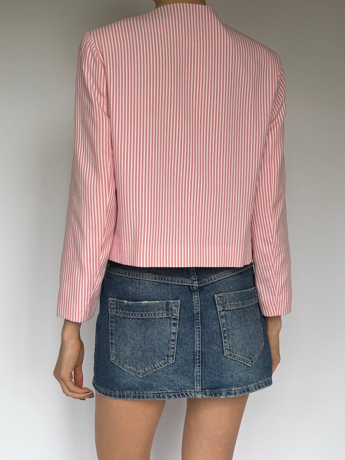 VINTAGE STRIPED BLAZER PINK & WHITE 5901