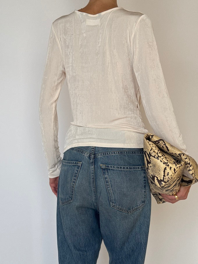 Vintage Draped Top Ivory 6507