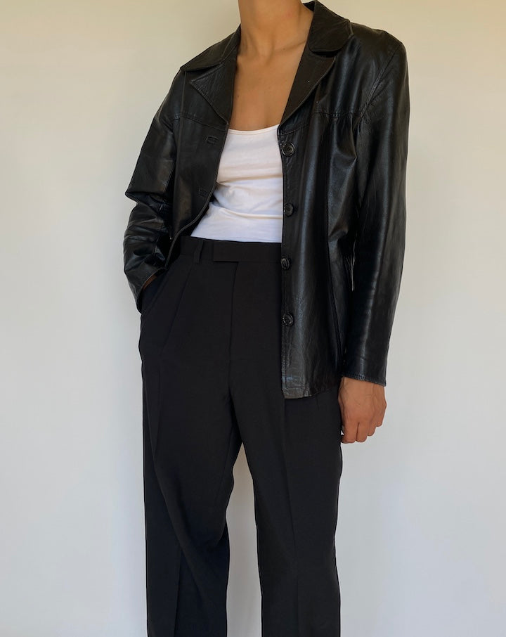 VINTAGE BLACK LEATHER JACKET 3141