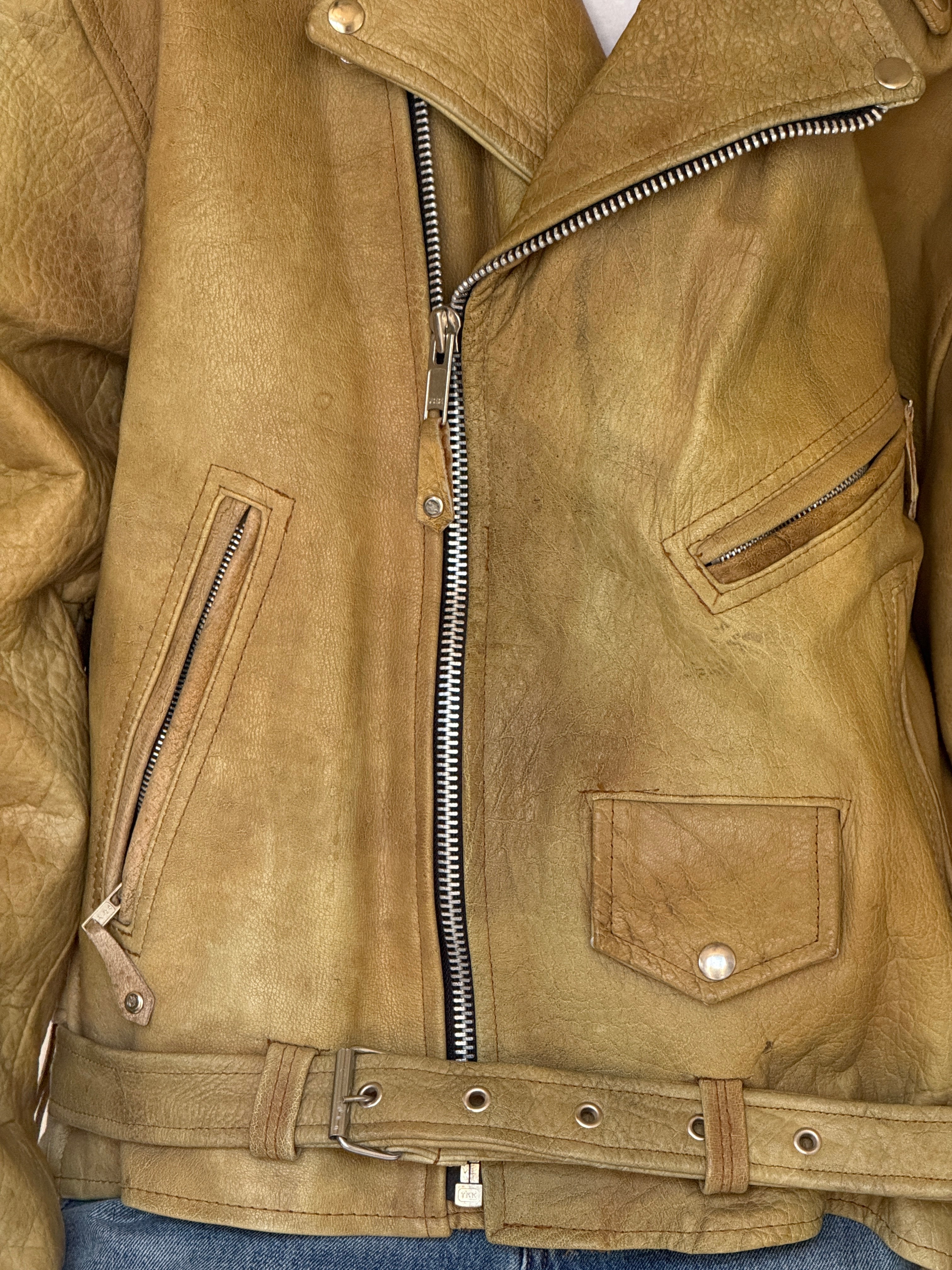 Vintage biker jacket silver zipper detail