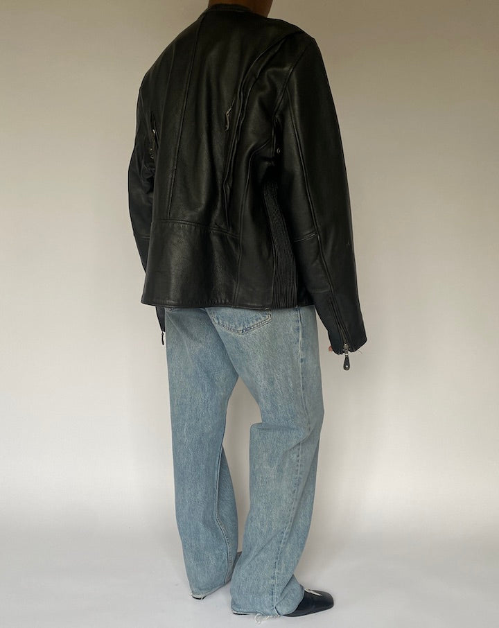 VINTAGE BLACK LEATHER JACKET 4867