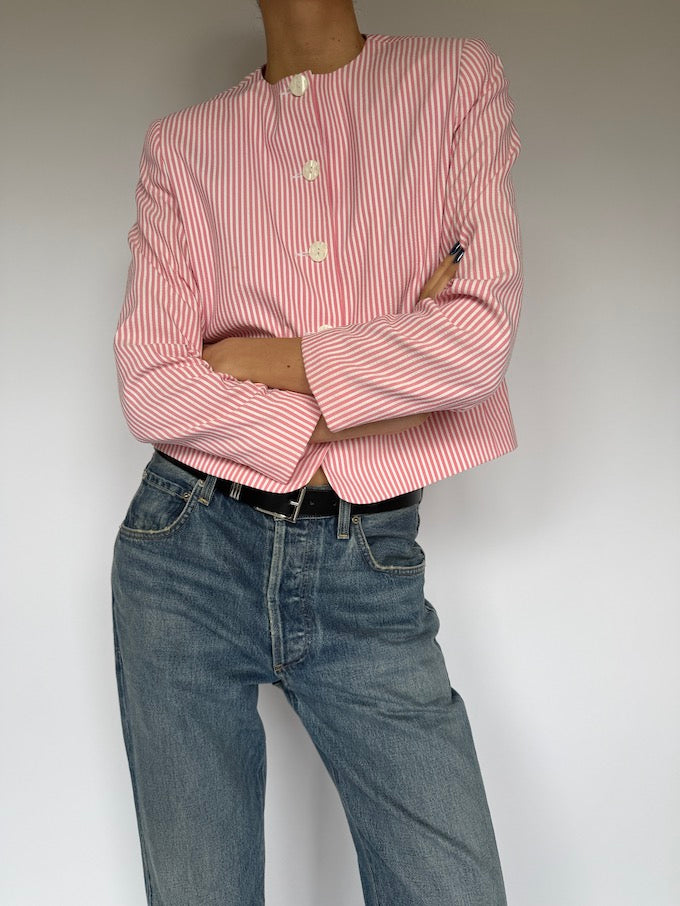 VINTAGE STRIPED BLAZER PINK & WHITE 5901