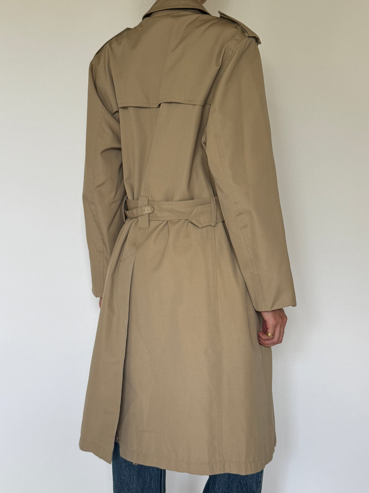 Vintage Classic Belted Trench Coat Tan 8090