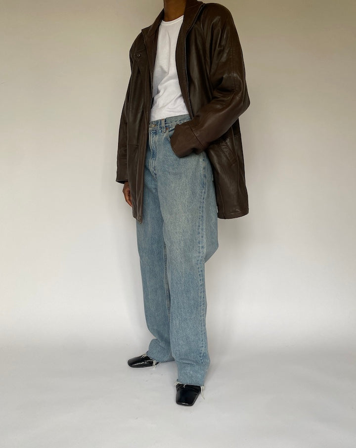 VINTAGE BROWN LEATHER JACKET 4858