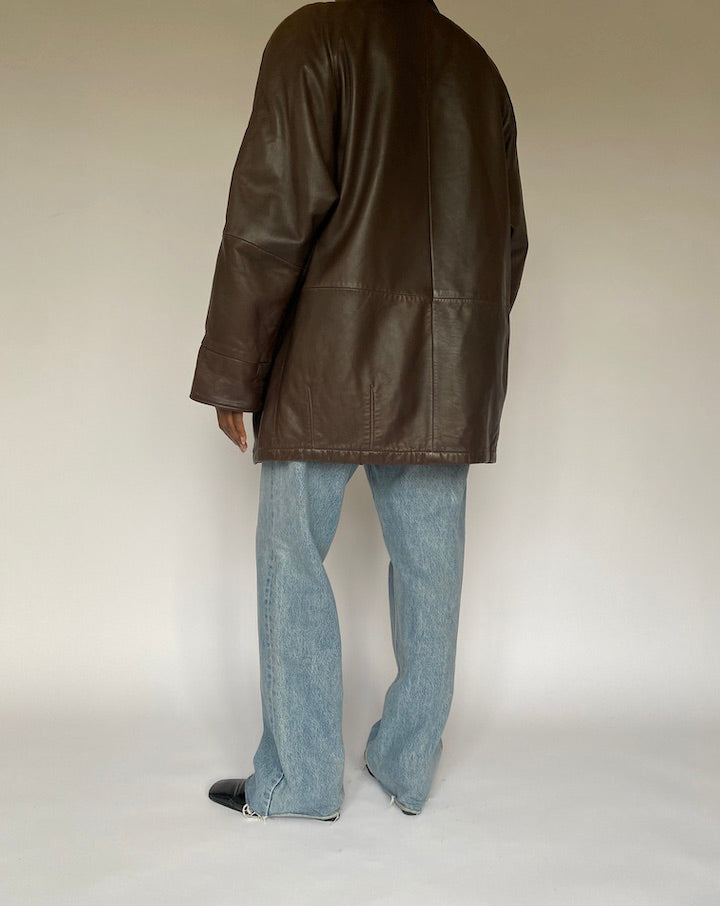 VINTAGE BROWN LEATHER JACKET 4858