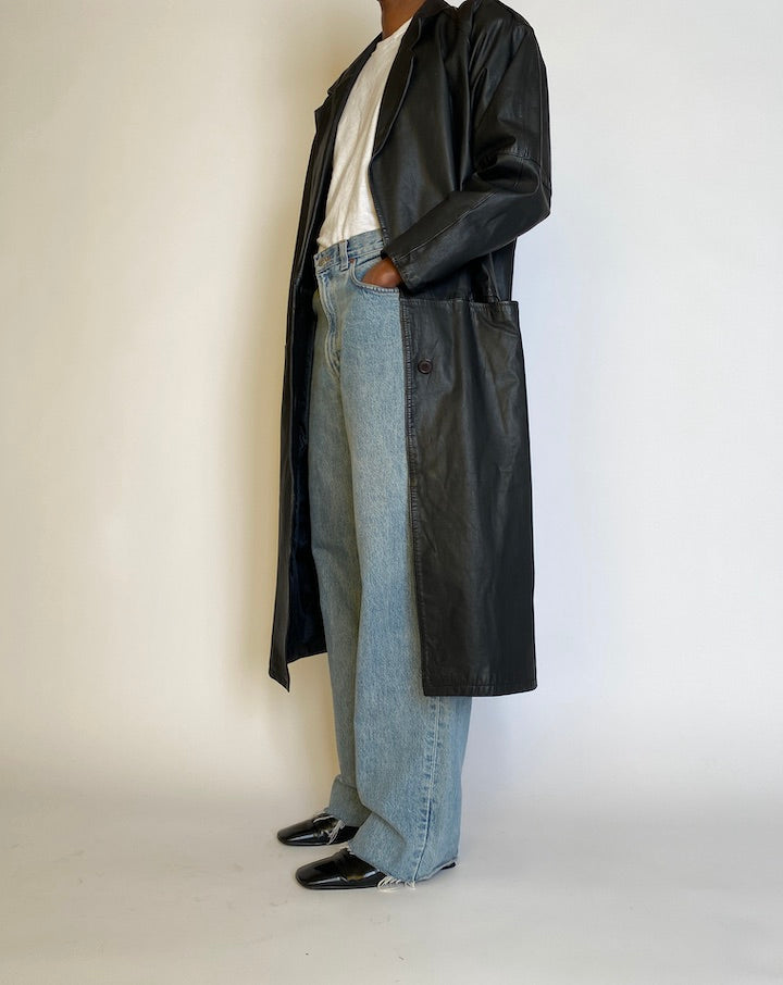 VINTAGE LONG LEATHER JACKET 4513
