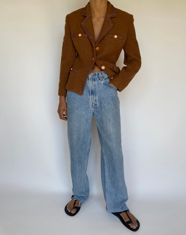 VINTAGE BROWN TWEED BLAZER 3156