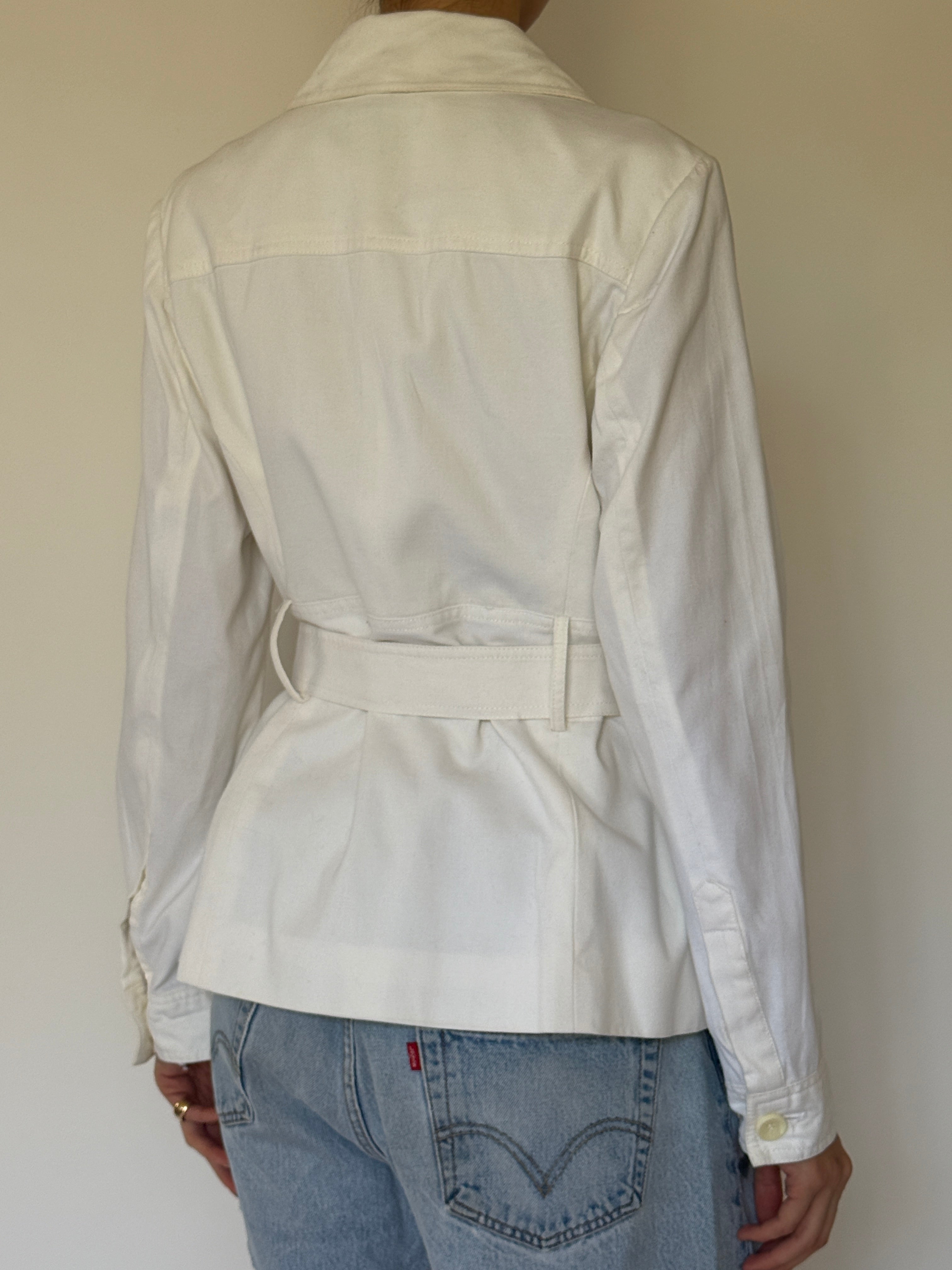 Vintage white utility jacket back view