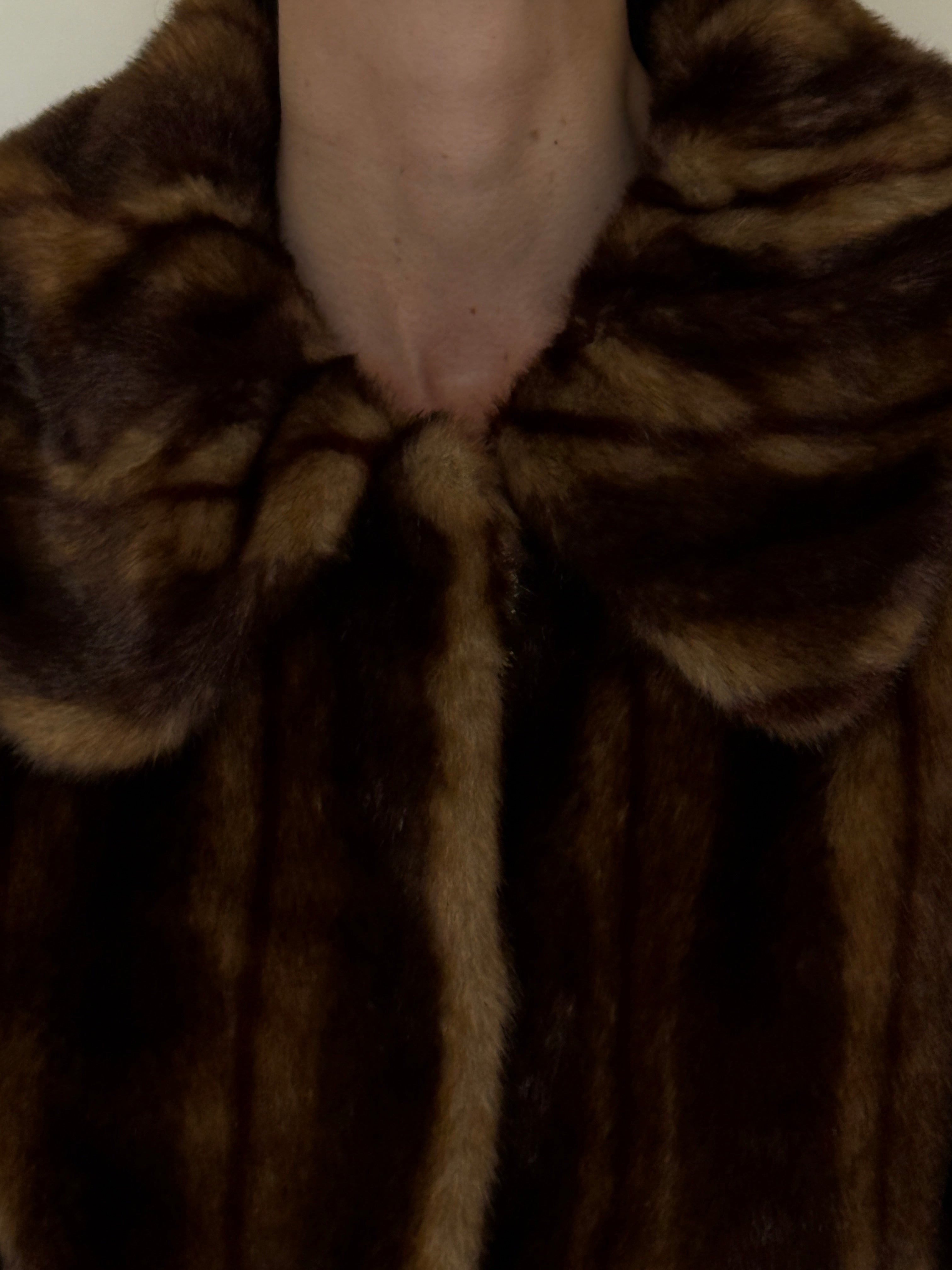 Vintage faux fur texture close-up