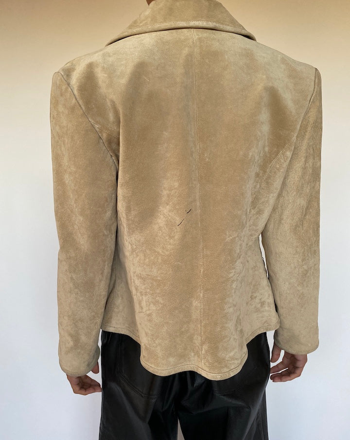 VINTAGE BEIGE SUEDE LEATHER JACKET 2657