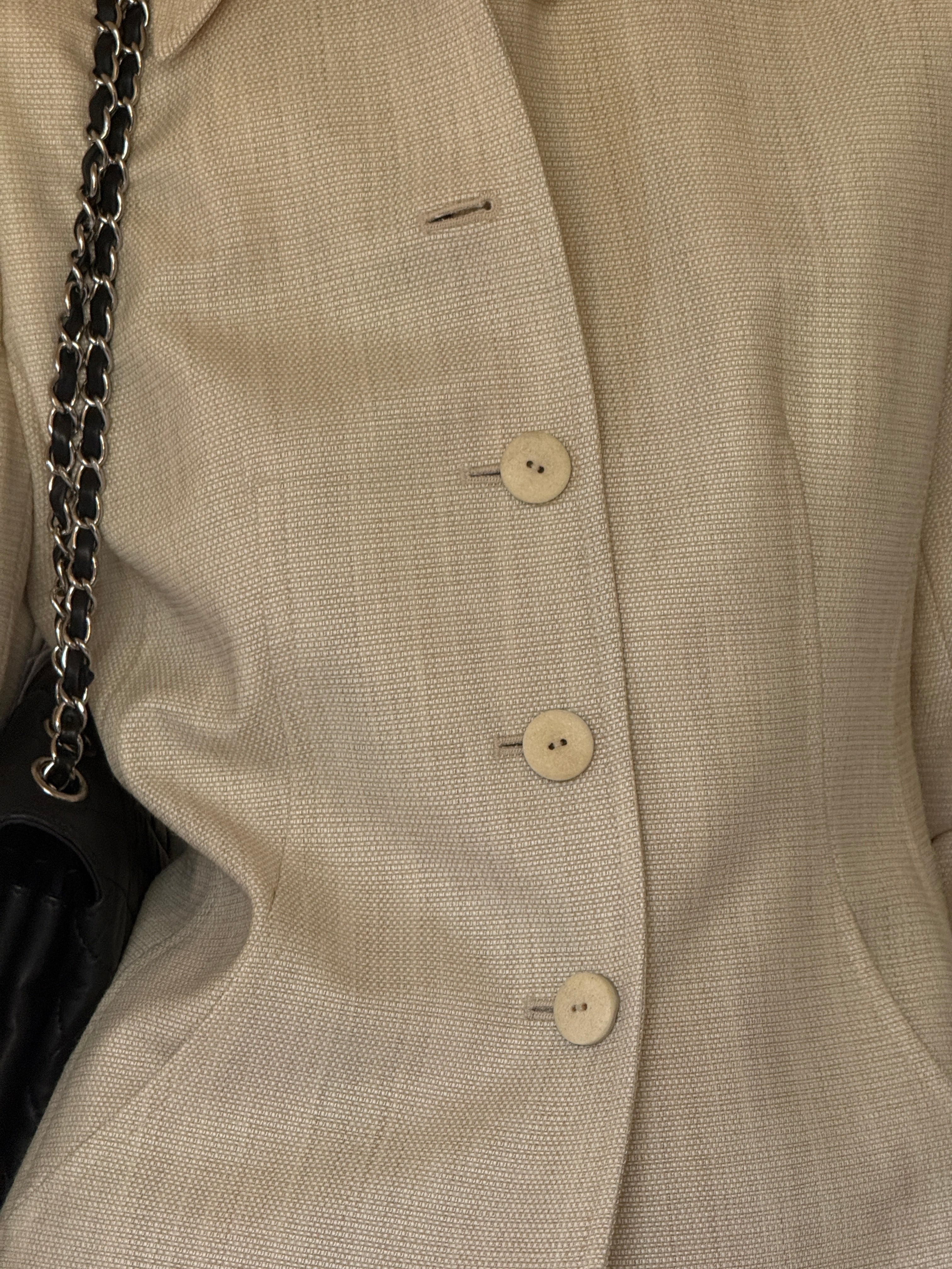 Vintage cream jacket button detail