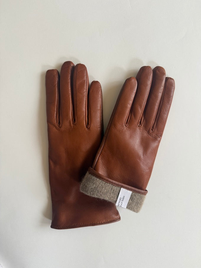Vintage Leather Gloves with Cashmere Lining
