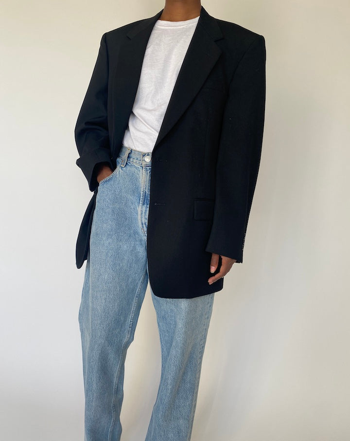 VINTAGE BLACK BLAZER 4093