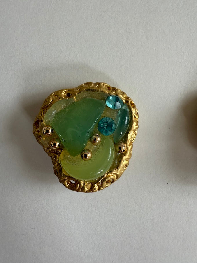 Vintage Clip-On earrings green