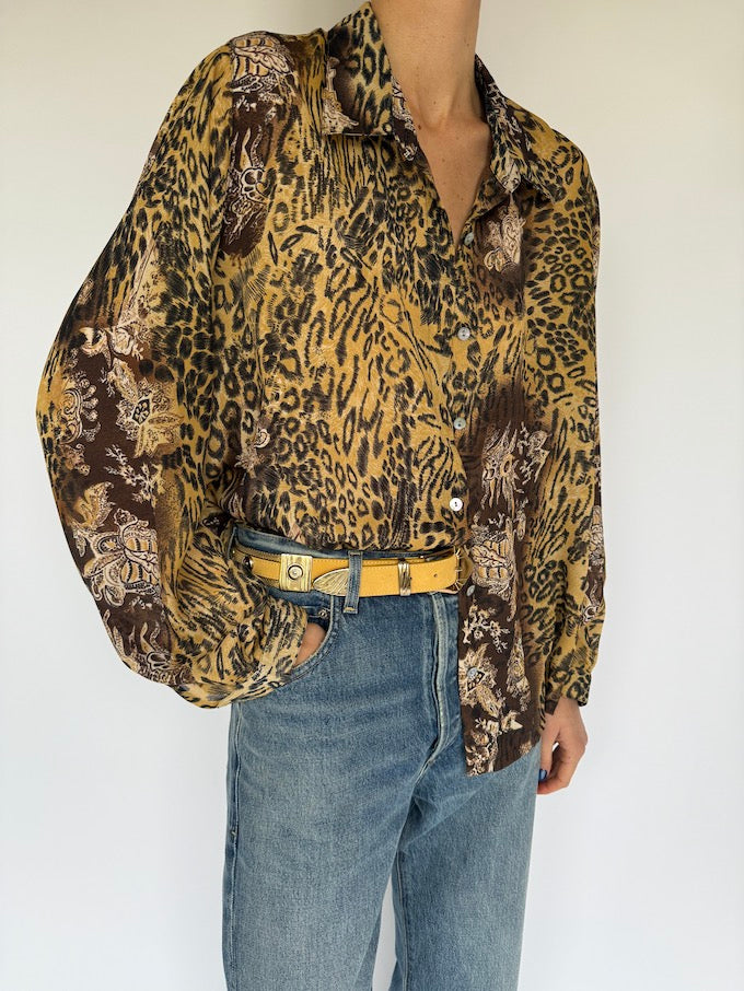 Vintage animal printed blouse 5911