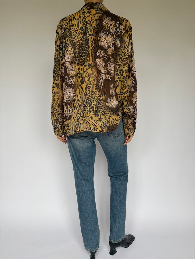 Vintage animal printed blouse 5911