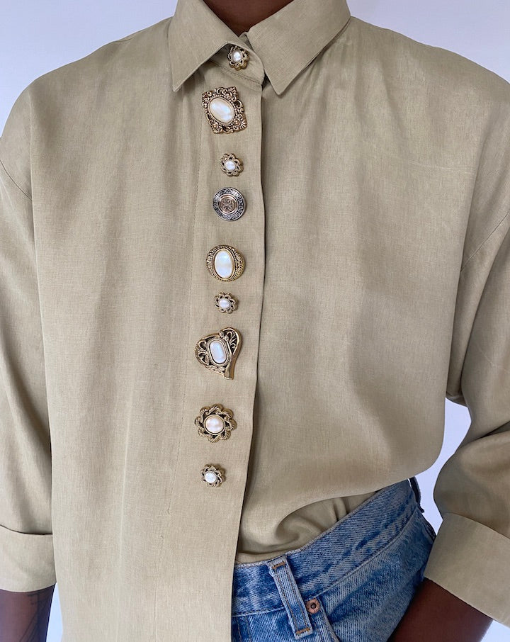 VINTAGE BEIGE BLOUSE 4872