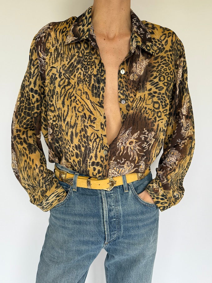 Vintage animal printed blouse 5911