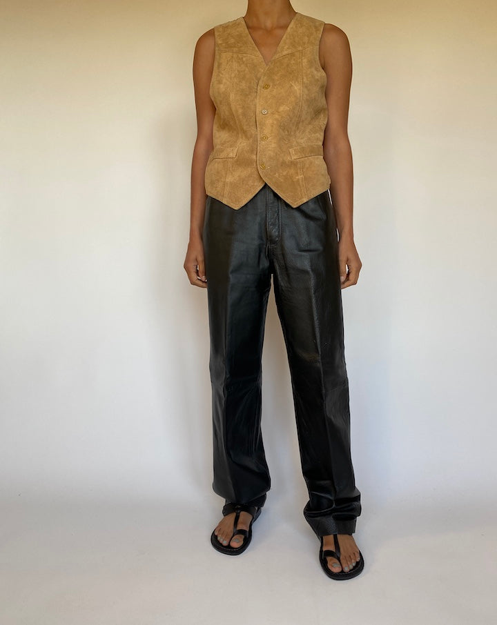 VINTAGE BROWN SUEDE LEATHER VEST 2661