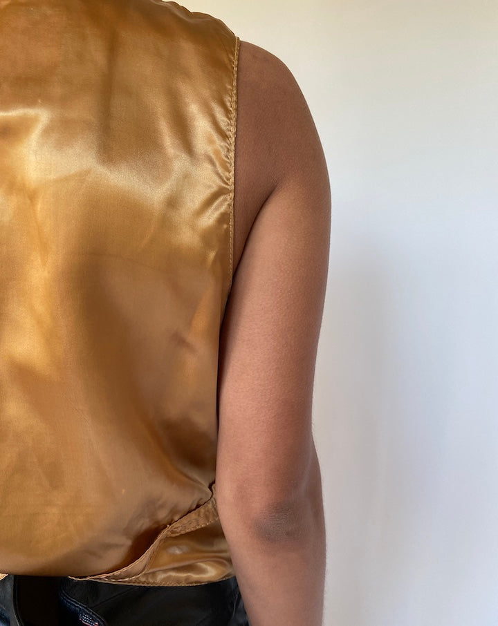 VINTAGE BROWN SUEDE LEATHER VEST 2661