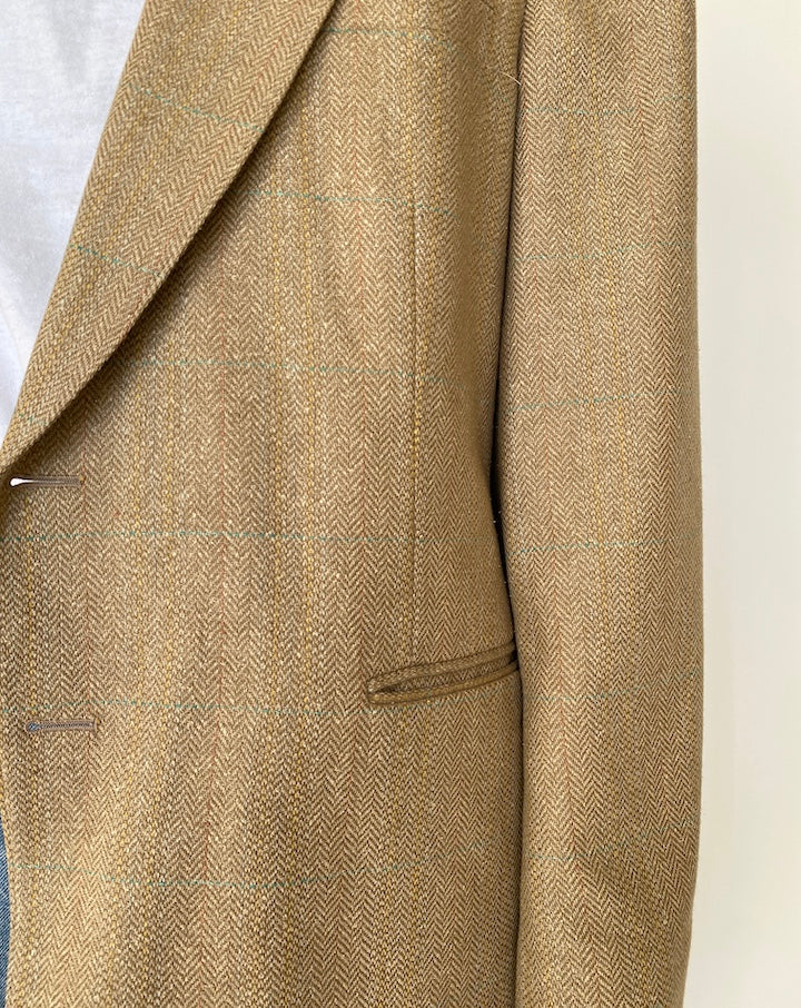 VINTAGE BEIGE SILK AND WOOL BLAZER 1978