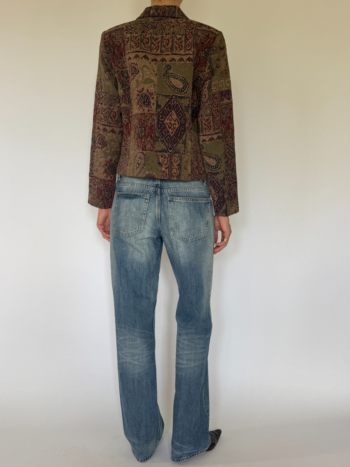 Vintage tapestry paisley jacket back view