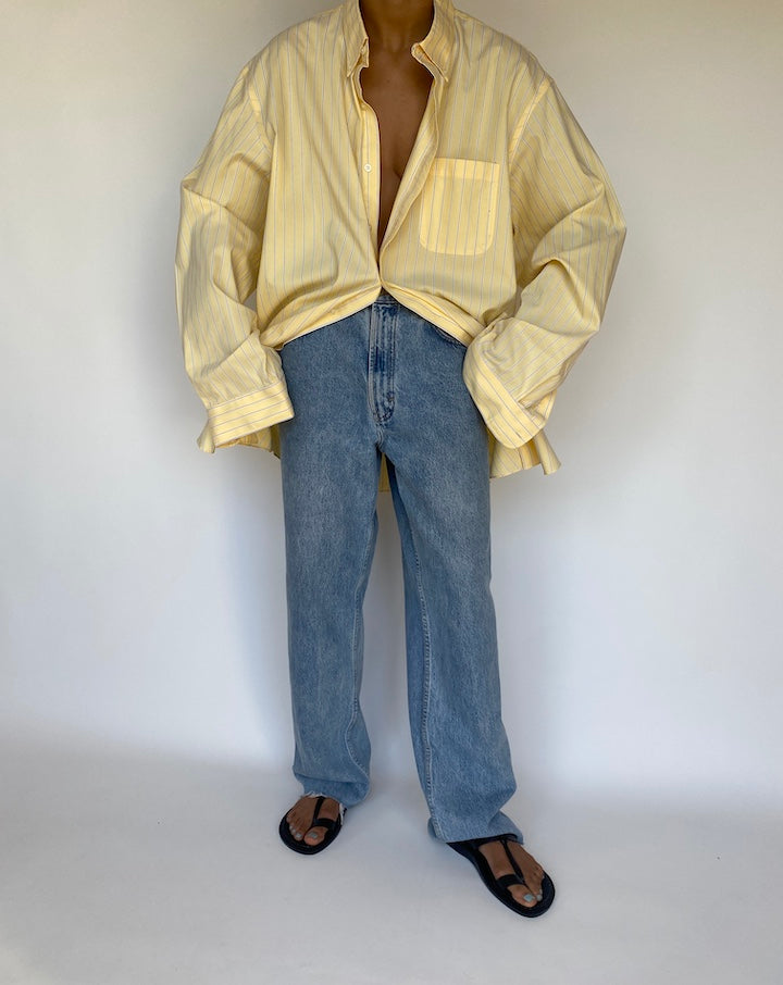 VINTAGE YELLOW STRIPED RALPH LAUREN SHIRT 3176