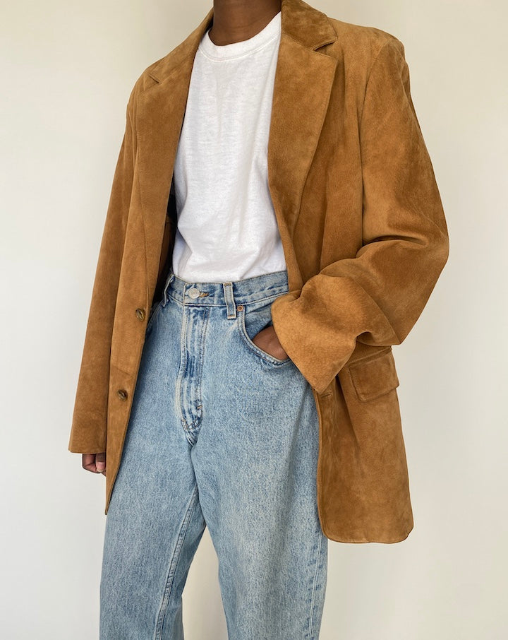 VINTAGE OVERSIZED SUEDE LEATHER JACKET 4100