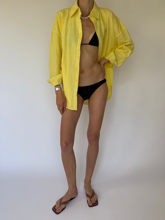 Vintage cotton shirt yellow 6180