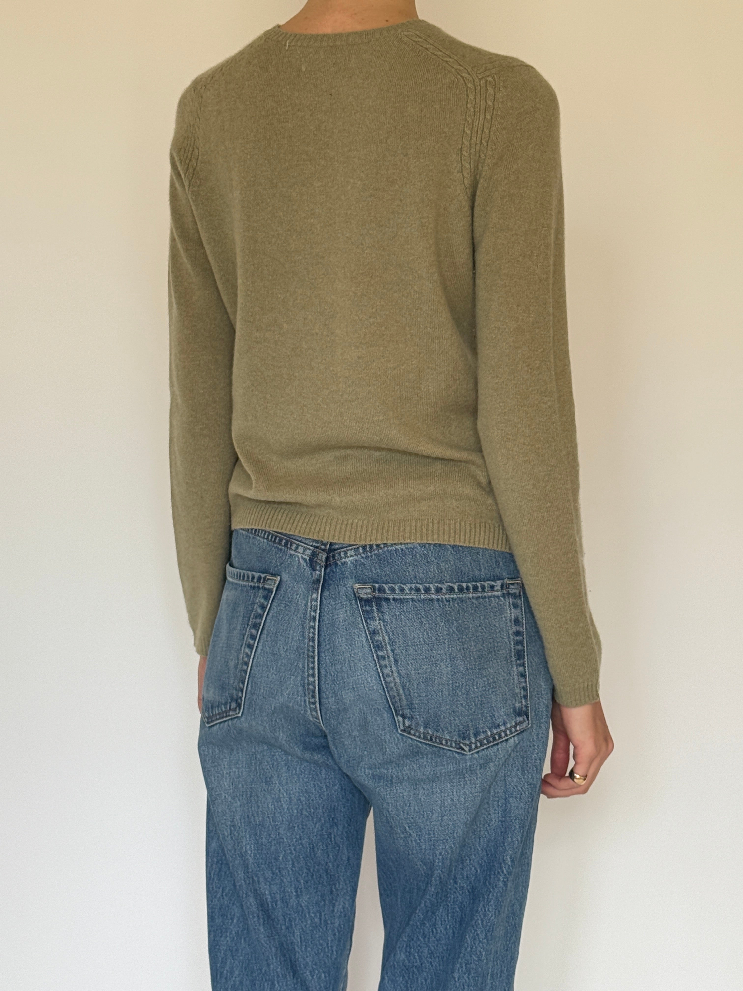 Vintage cashmere sweater back view