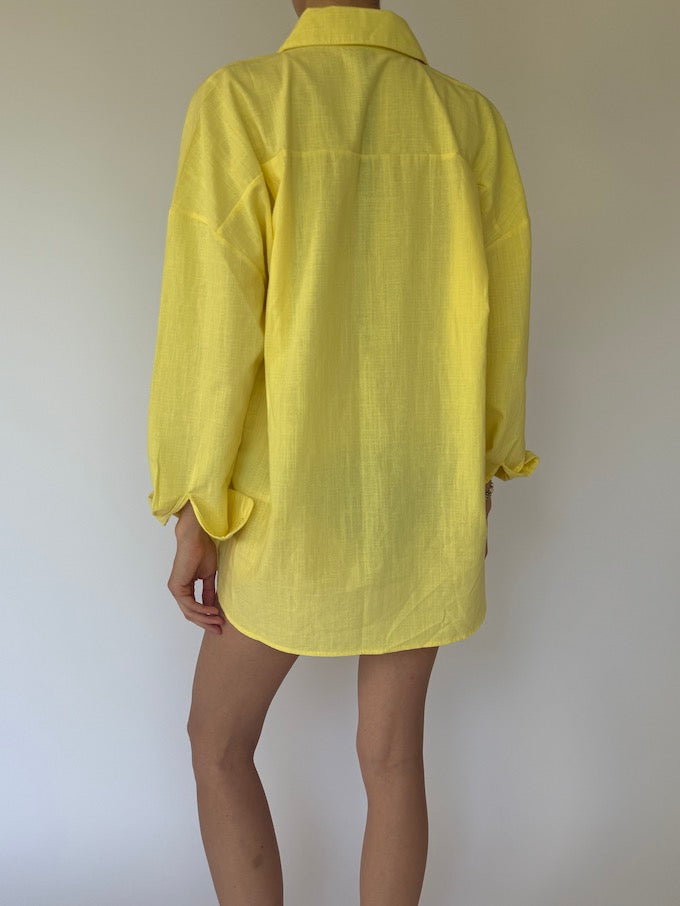 Vintage cotton shirt yellow 6180
