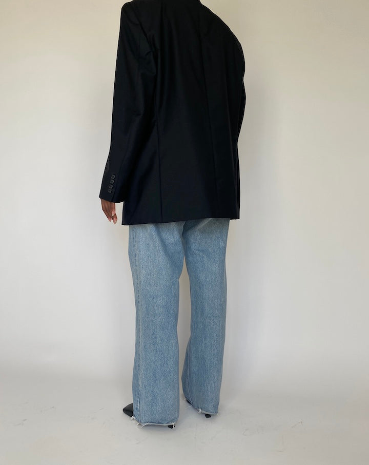 VINTAGE BLACK WOOL AND CASHMERE BLAZER 4101