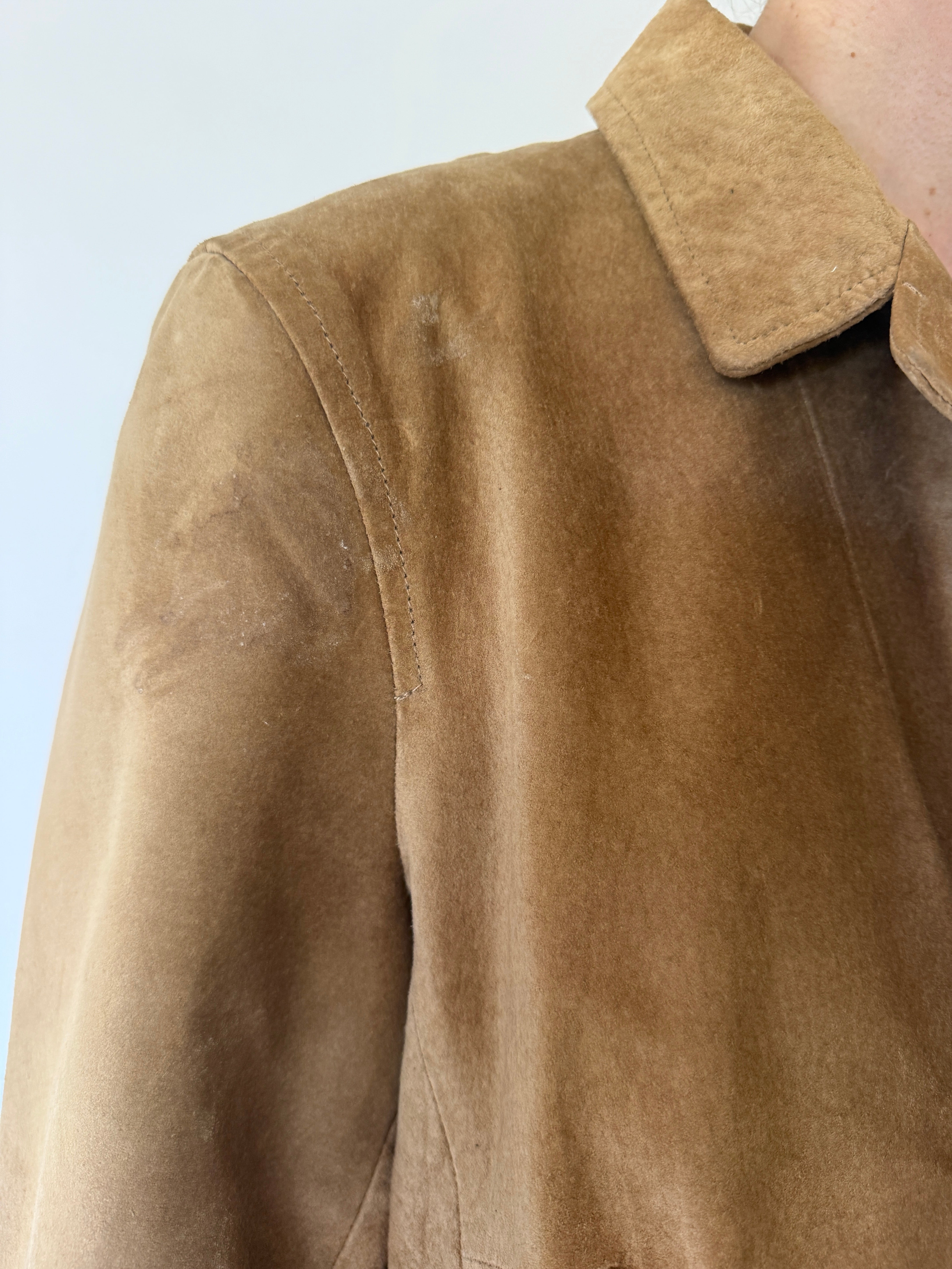 Vintage Suede Leather Jacket Camel 7904