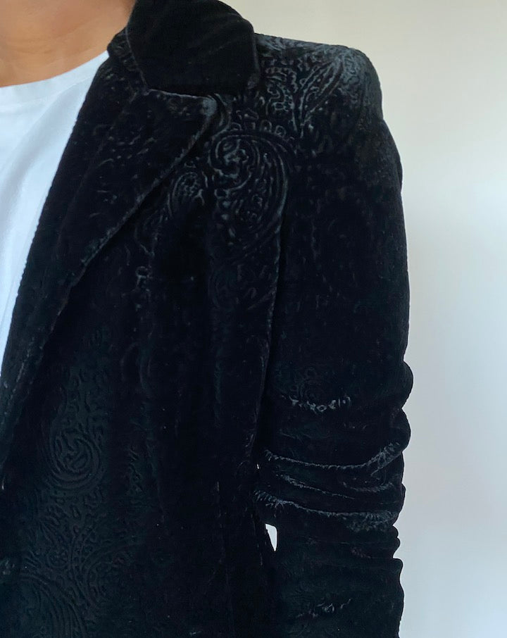 VINTAGE SHORT VELVET BLAZER 3600