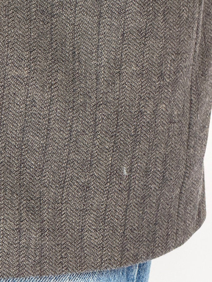Vintage Structured Wool Blazer in Stripe Grey 6551