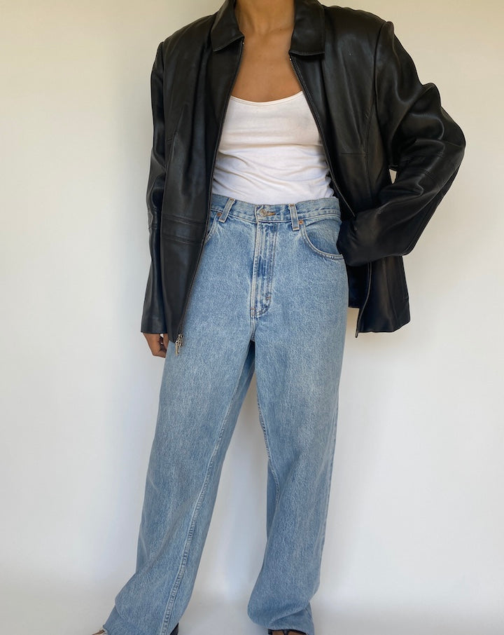 VINTAGE BLACK LEATHER JACKET 3180