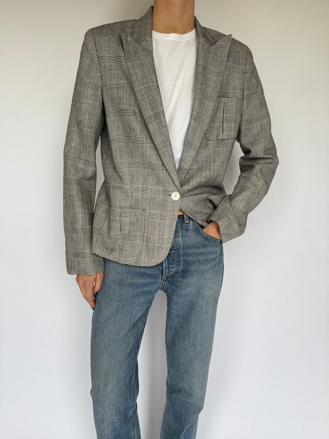 Vintage checked Ralph Lauren blazer grey 5915