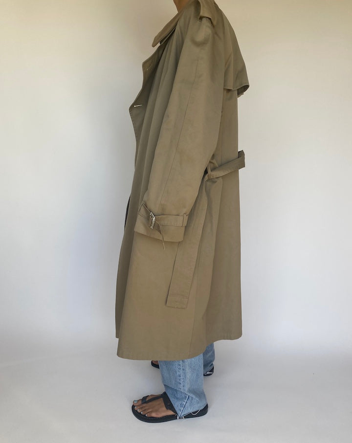 VINTAGE OVERSIZED BEIGE TRENCH COAT 3183