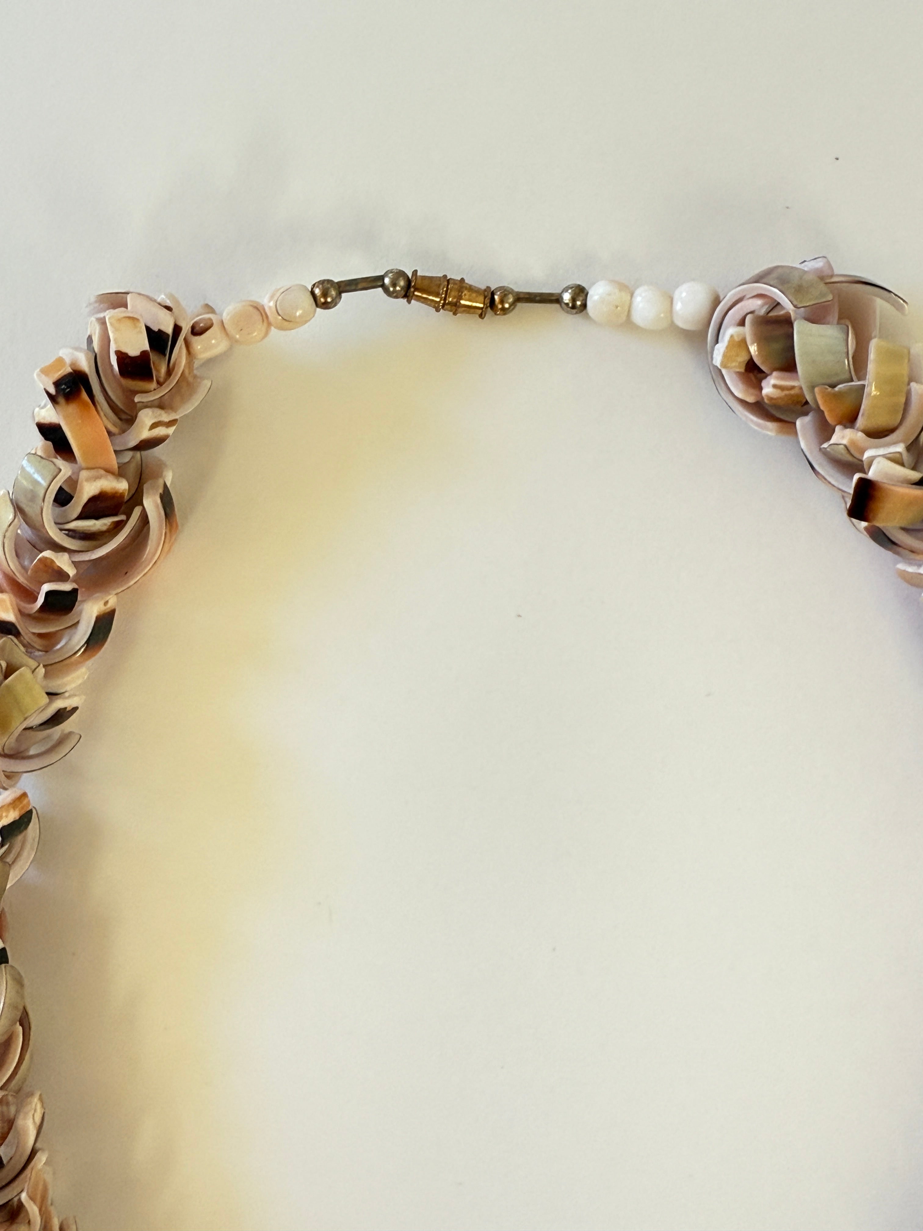 Vintage Shell Cluster Statement Necklace